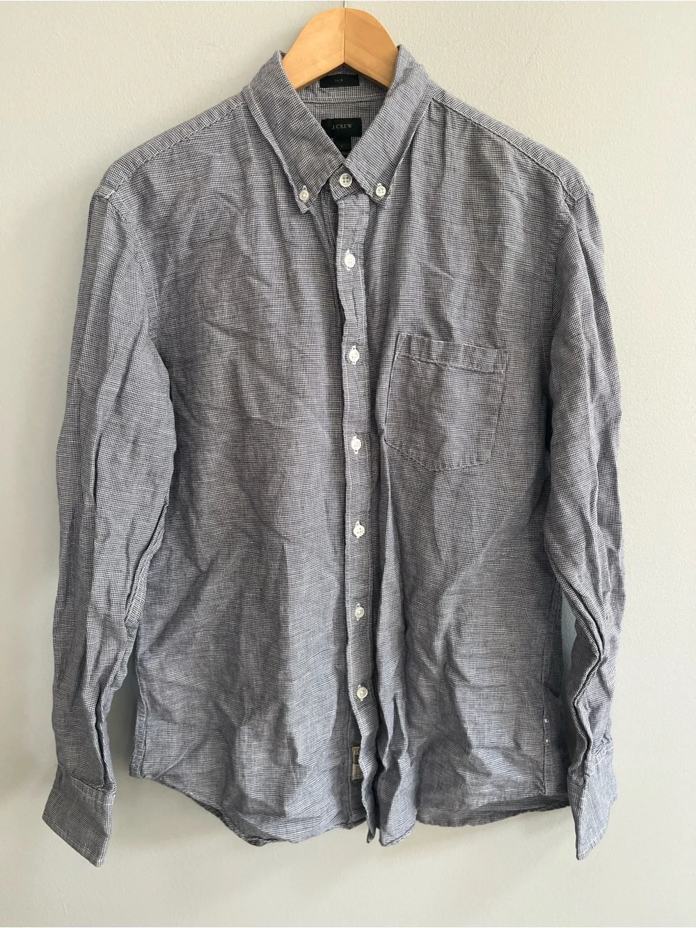 J. Crew Baird McNutt Irish Linen Men's Button Down Shirt Size Large Coastal